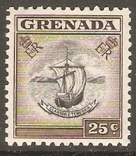 Grenada 1953 25c Black and sepia. SG201.